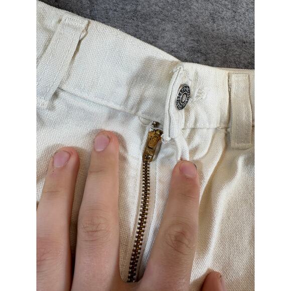 Vintage Levis Pants Womens Size 27 White Canvas High Waist Comfort Relaxed - Picture 6 of 10